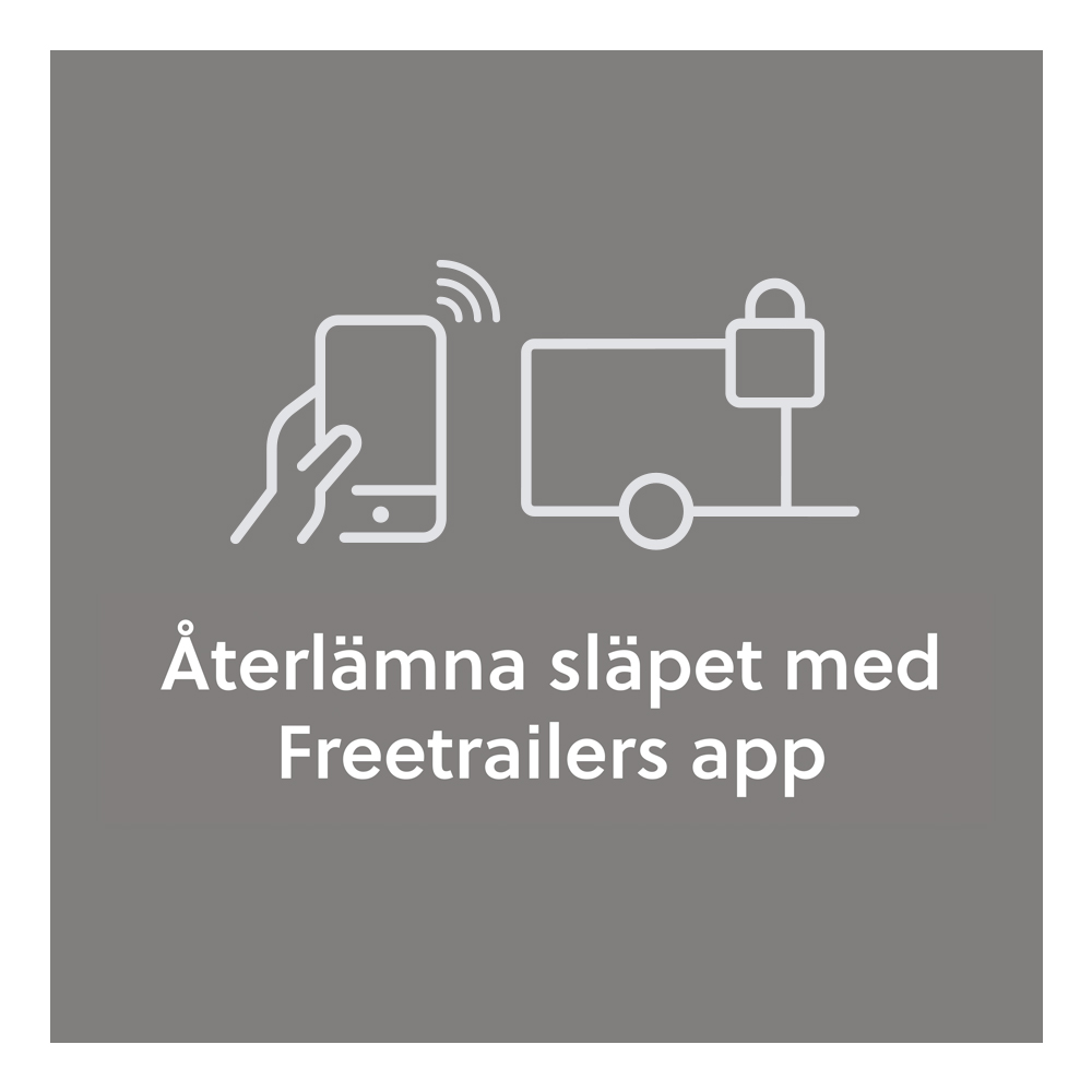 Mobiltelefon och trailerikon med retursymbol