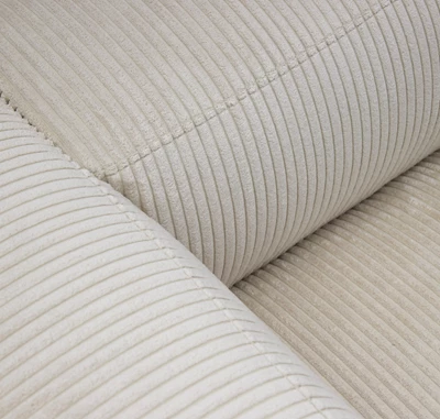 Närbild av räfflat vitt textil.