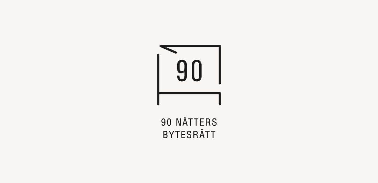 Skyltsikon med texten 90 nätters bytesrätt