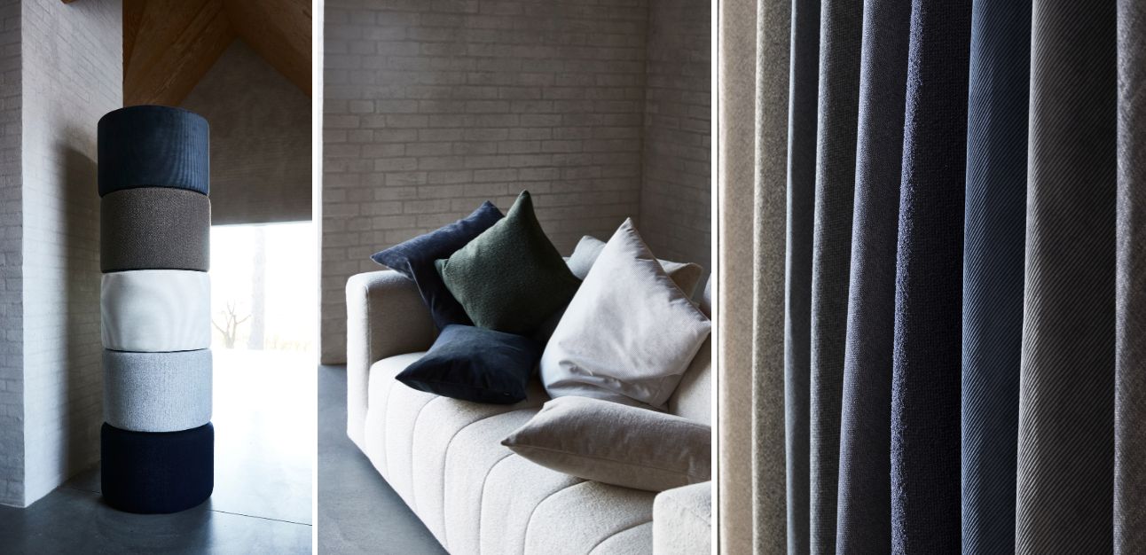 Skapa sammanhang: soffa, kuddar och puff