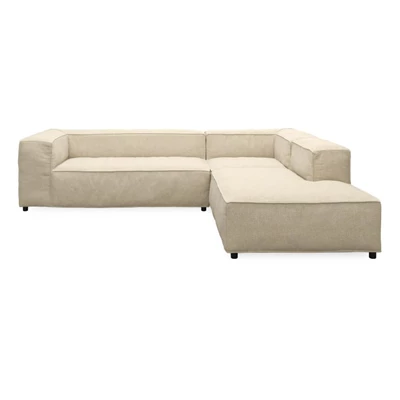 Modulsoffa i beige med högervänd schäslong