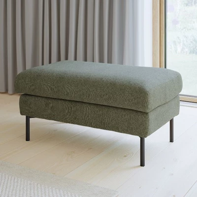 Puff i Austin-tyg och nyansen moss green