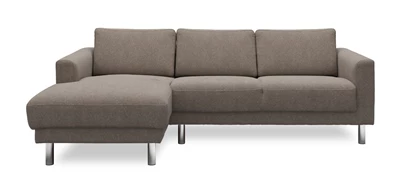 Vänstervänd schäslongsoffa i grå design