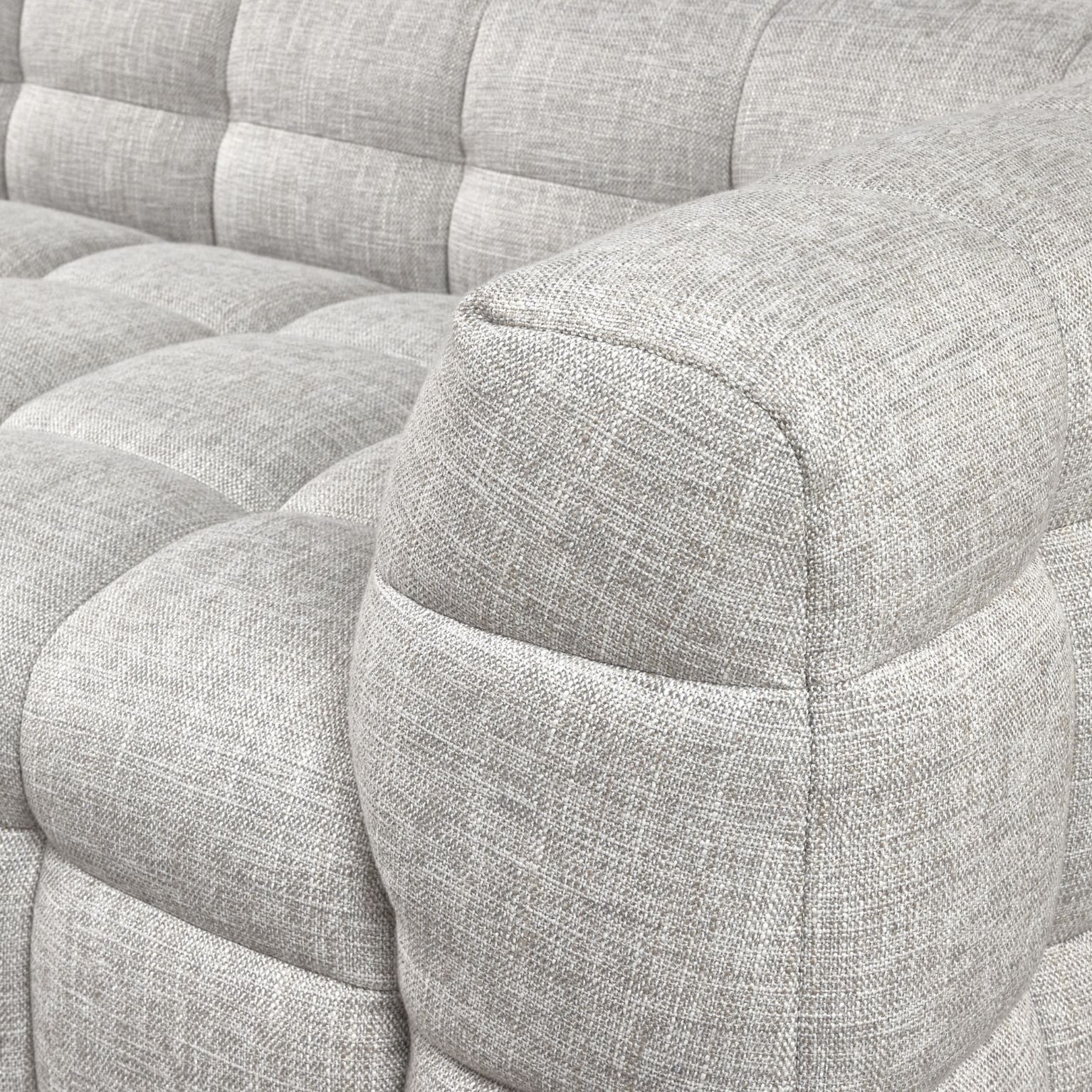 Närbild av grått, rutigt tyg.