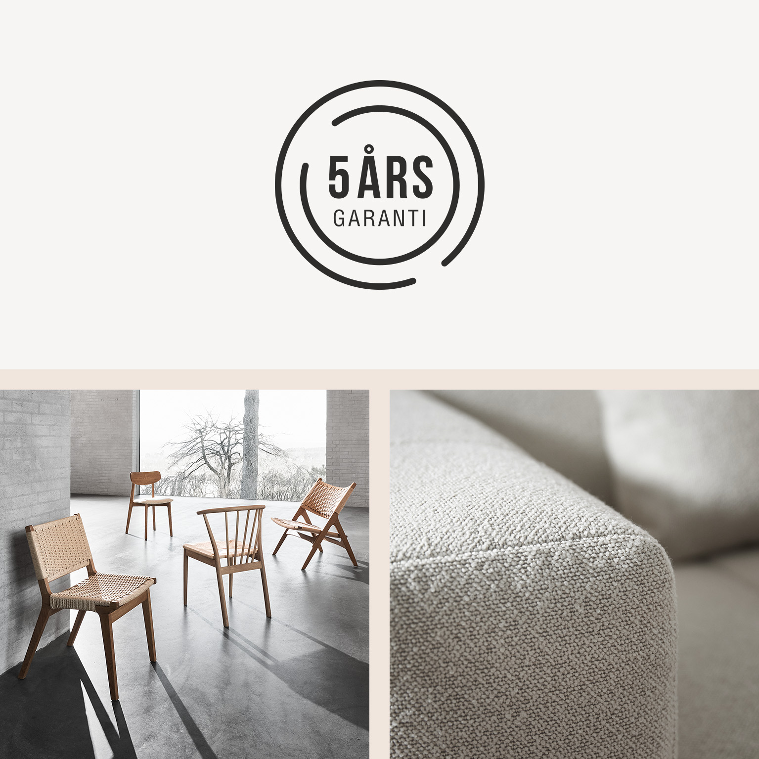 Ett budskap om 5 års garanti på alla produkter