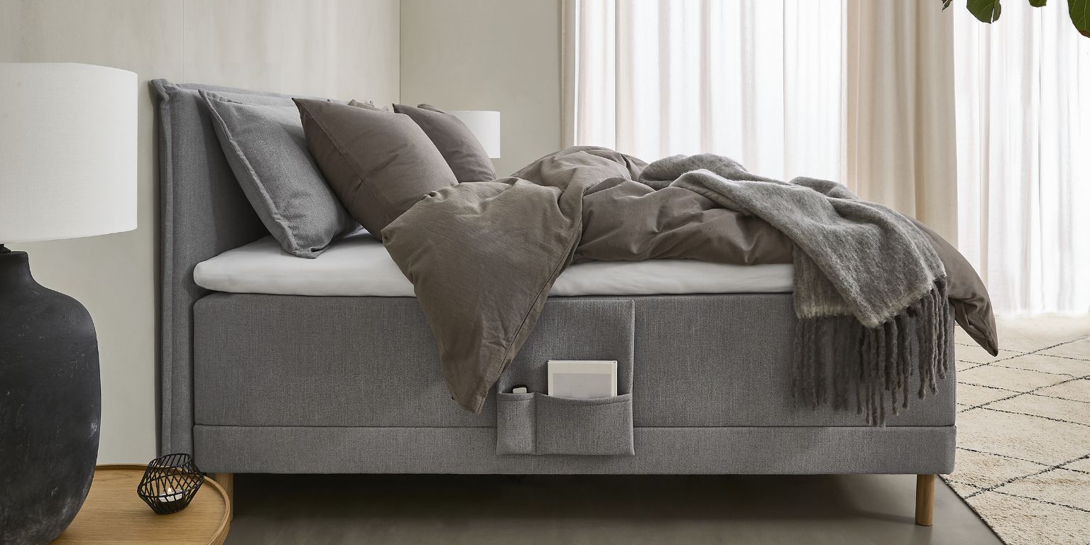 ställbar boxsäng sedd från sidan