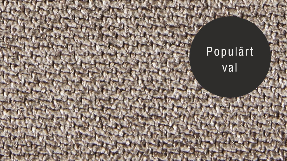 Närbild på tygprov av Austin-tyg i nyansen antelope