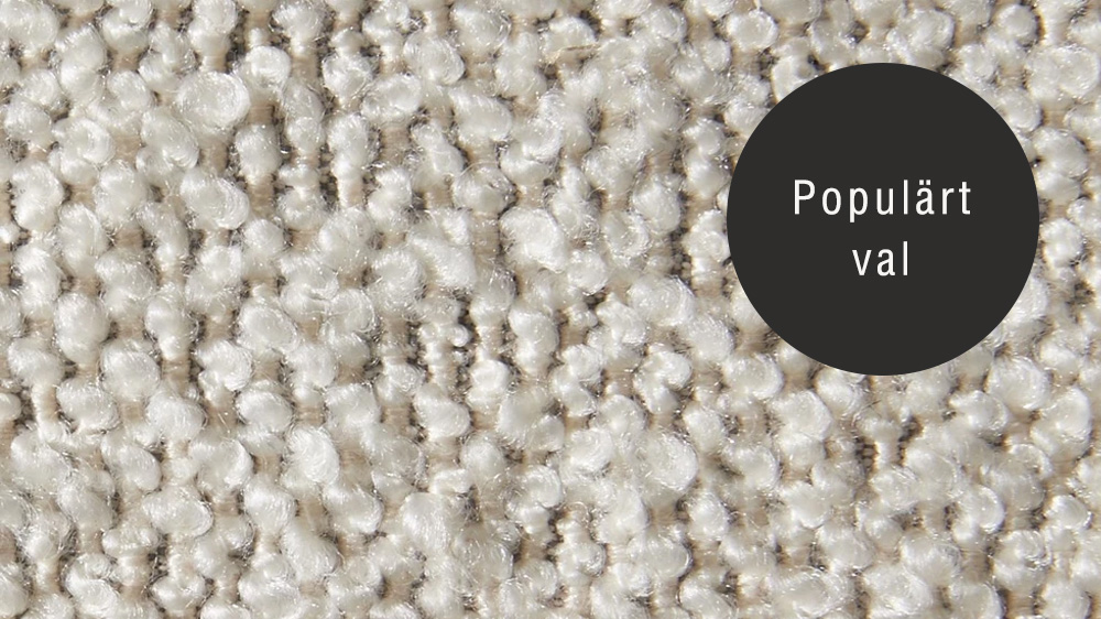 Närbild på Crush-tygprov i nyansen off white