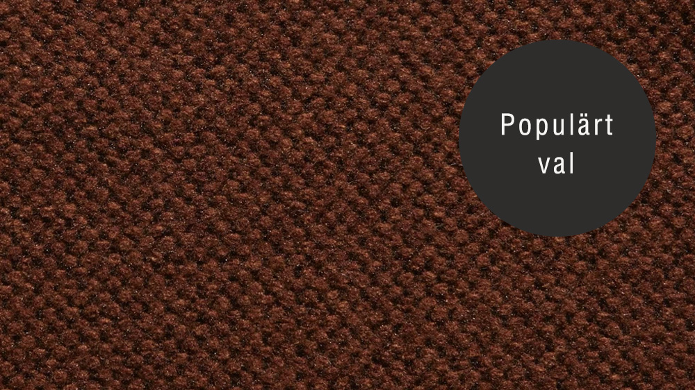 Närbild på tygprov av Denno i nyansen rusty orange