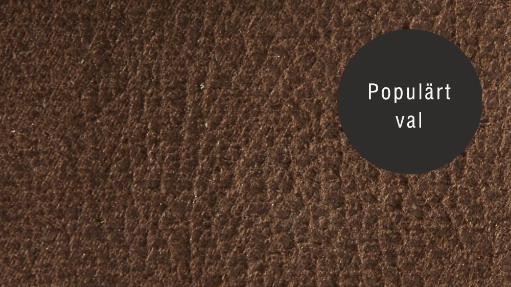 Närbild på brunt läder.