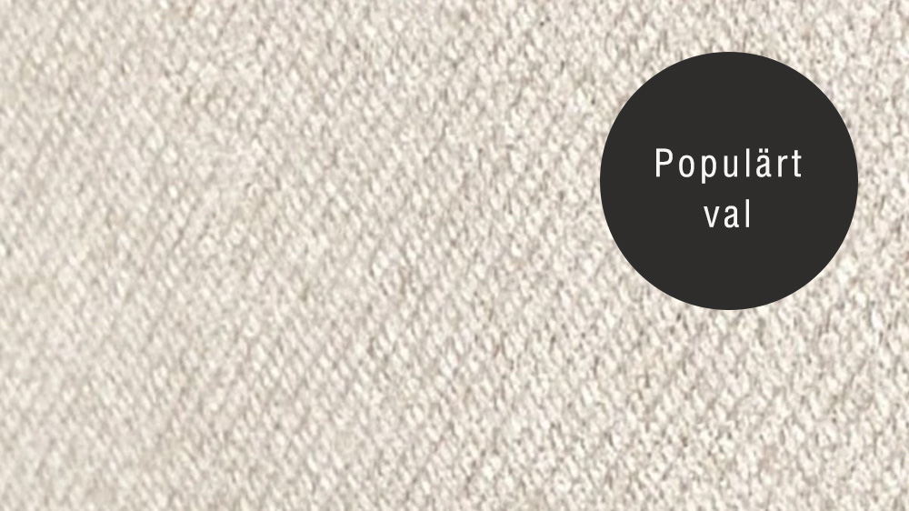 Närbild på tygprov med Rate-textil i nyansen natural