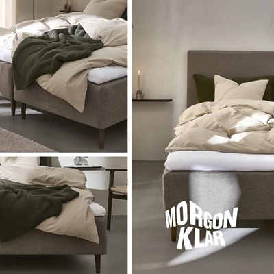Collage med Nocturne resårmadrasser sett från olika vinklar