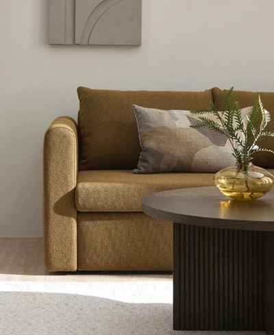 Halva bäddsoffan i gult