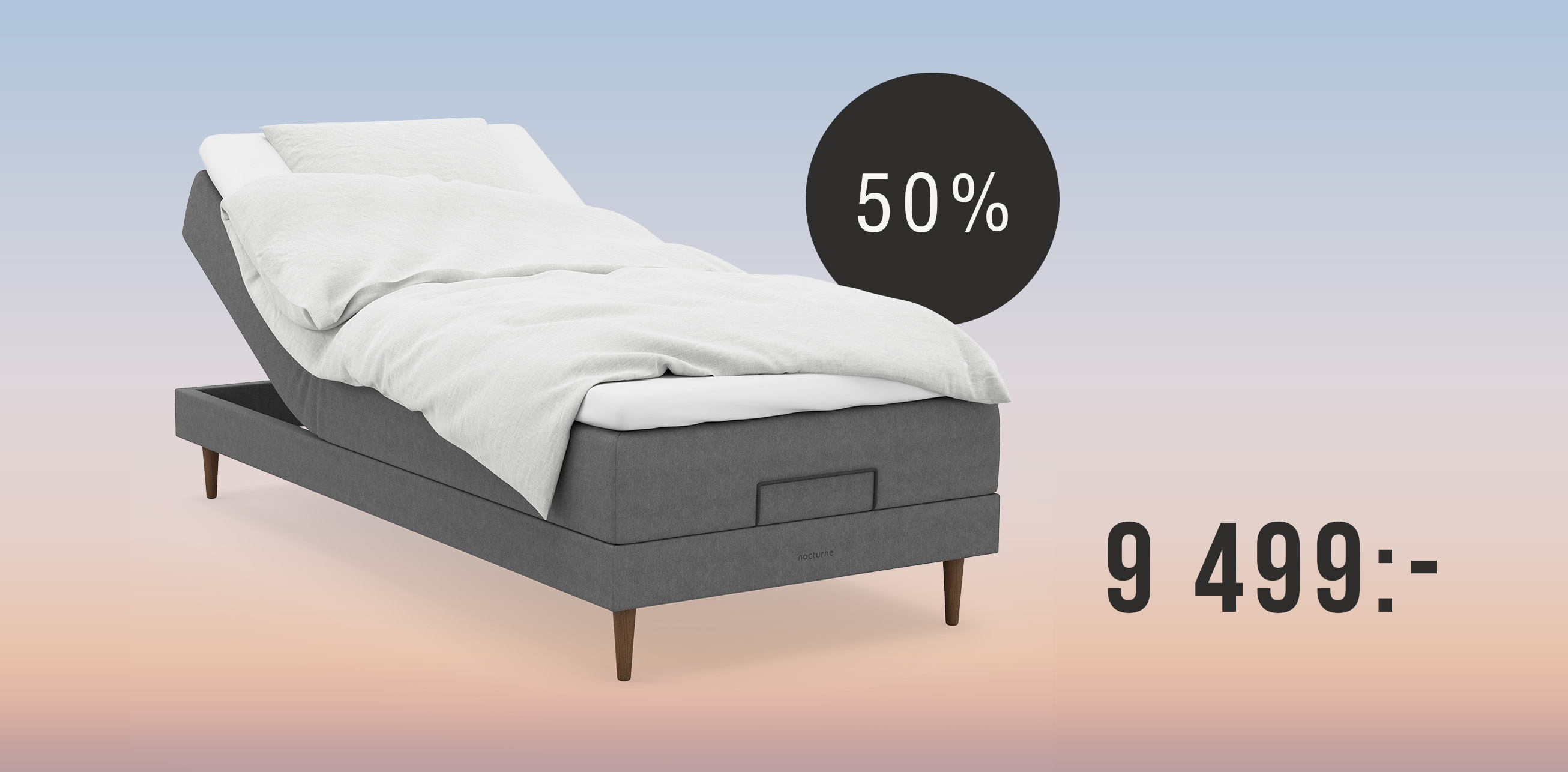 Nocturne Elegant ställbar säng 90 x 200 cm till 9 499:-