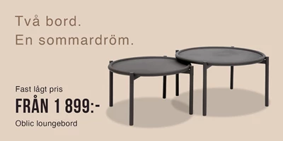 Text Image Narrow Oblic Loungebord Se Två loungebord mot beige bakgrund