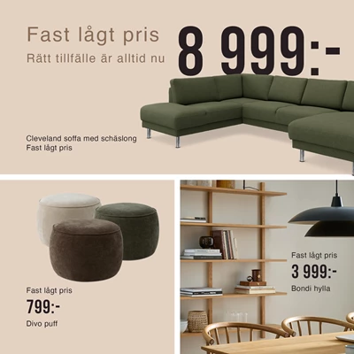 Collage med olika produkter till fast lågt pris.