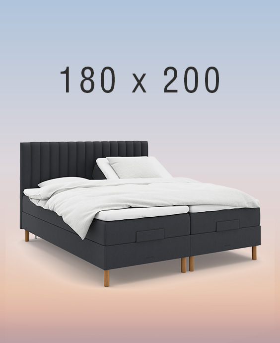 ställbar säng på regnbågsfärgad bakgrund