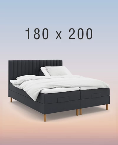 ställbar säng på regnbågsfärgad bakgrund