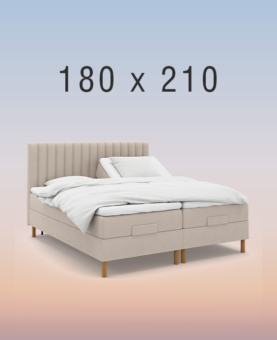 ställbar säng på regnbågsfärgad bakgrund