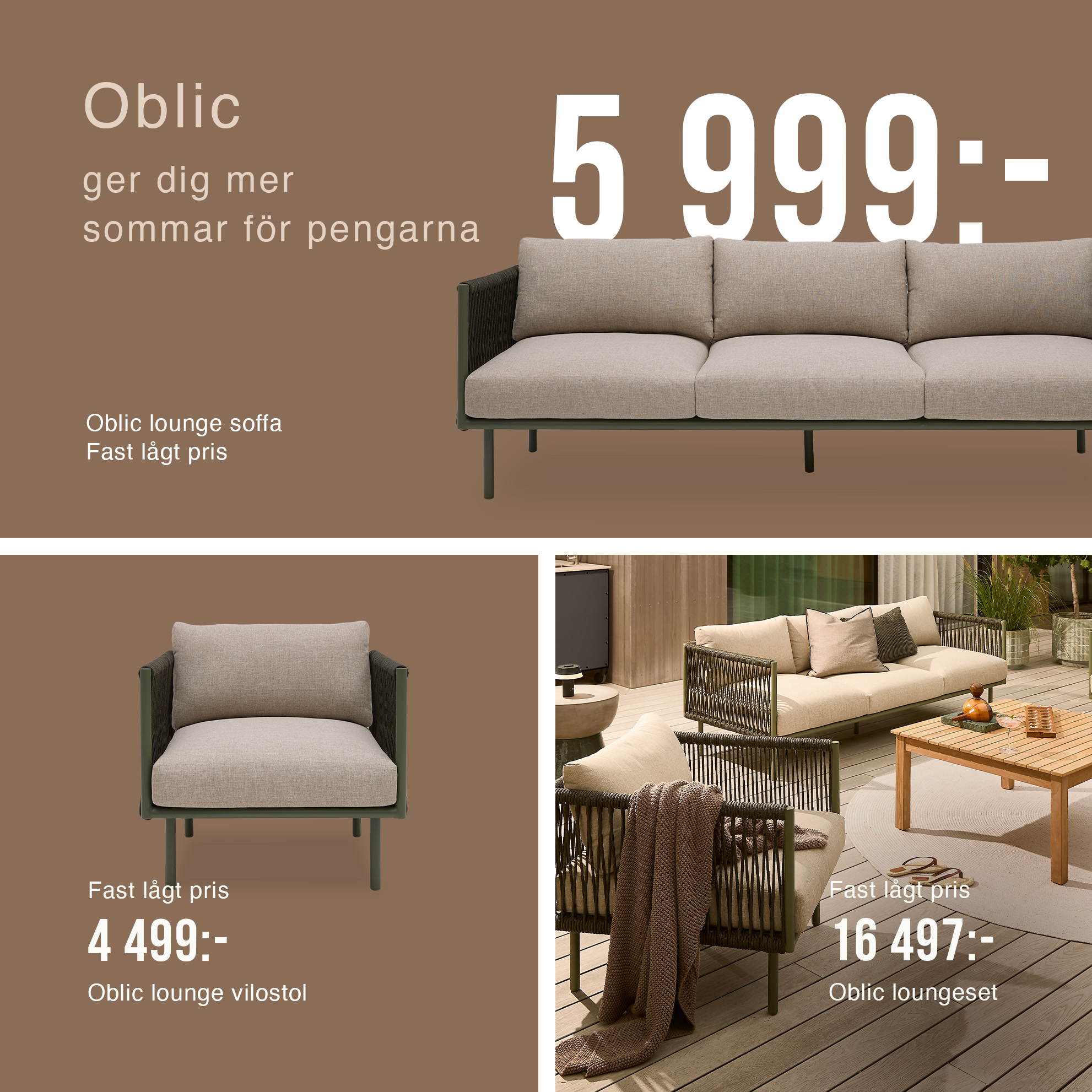 Grafik med utemöbler till fast lågt pris.