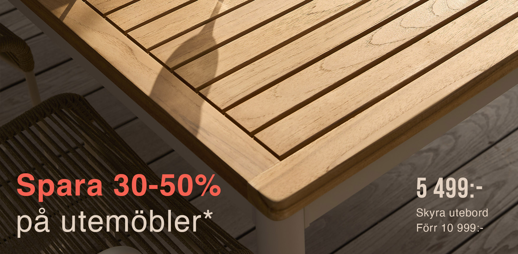 Spare 30-50% på utemöbler