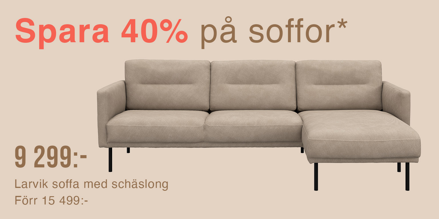 spara 40% på soffor*
