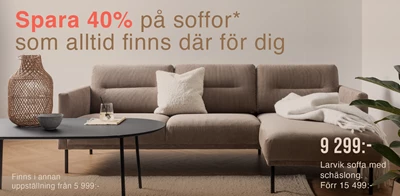 spara 40% på soffor*