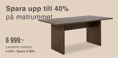 Landholm matbord 6 999:-