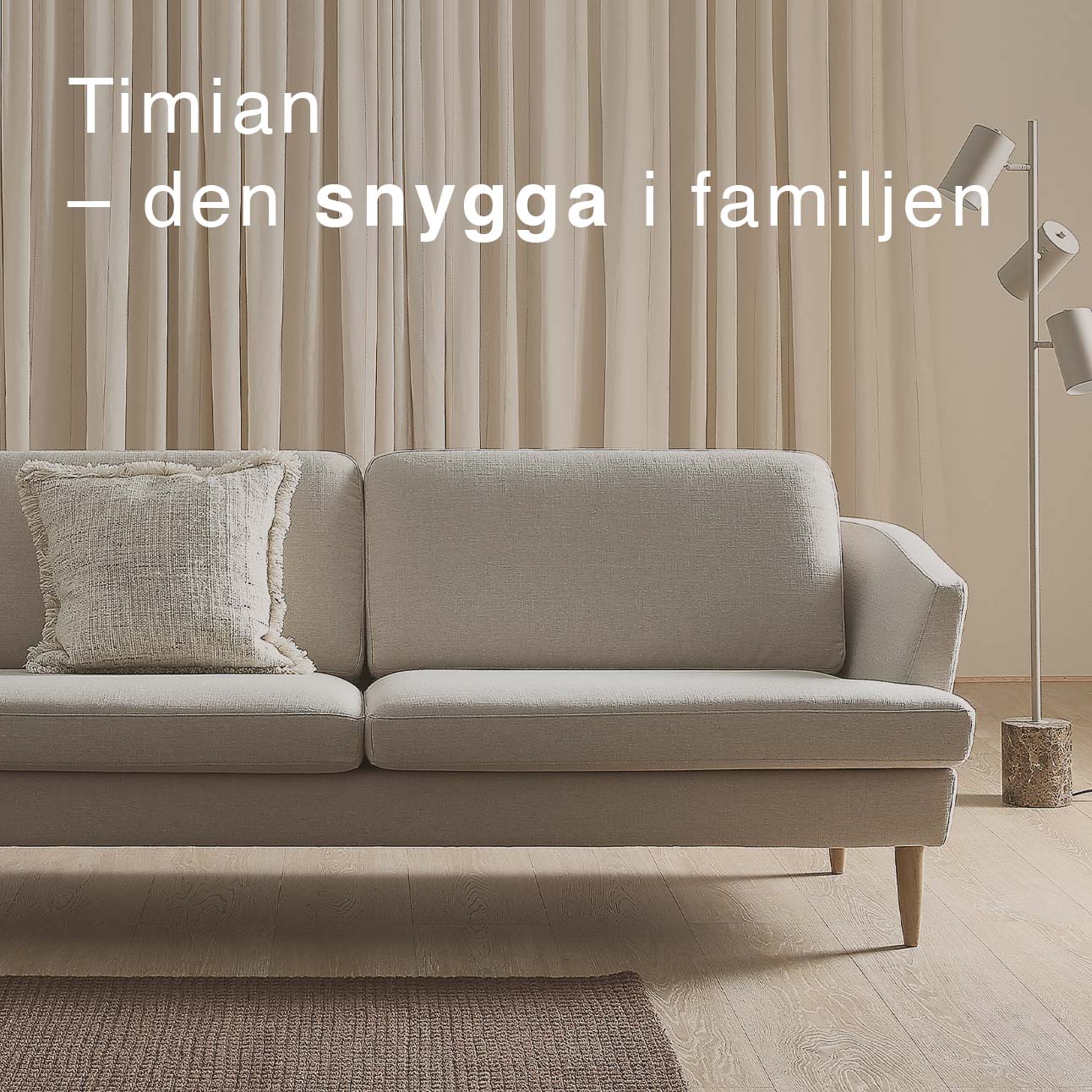 2-sits klassisk soffa i vit färg.