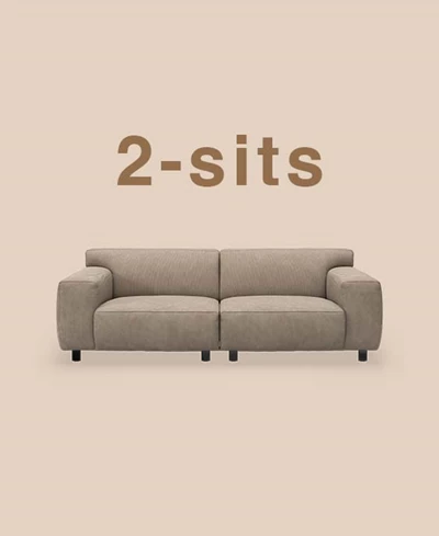 2-sits modulsoffa mot beige bakgrund.
