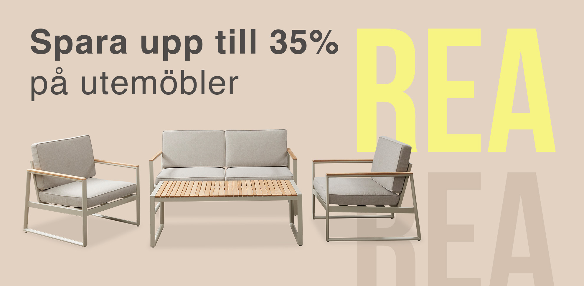 spara upp till 35% på utemöbler