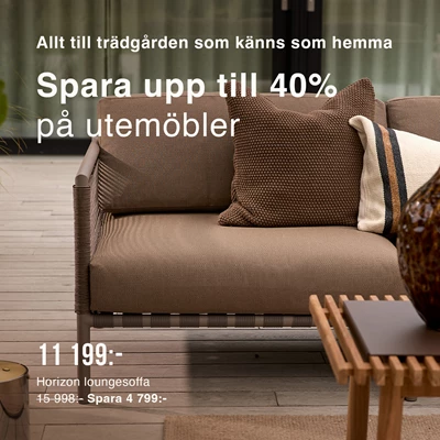 spara upp till 40% på utemöbler