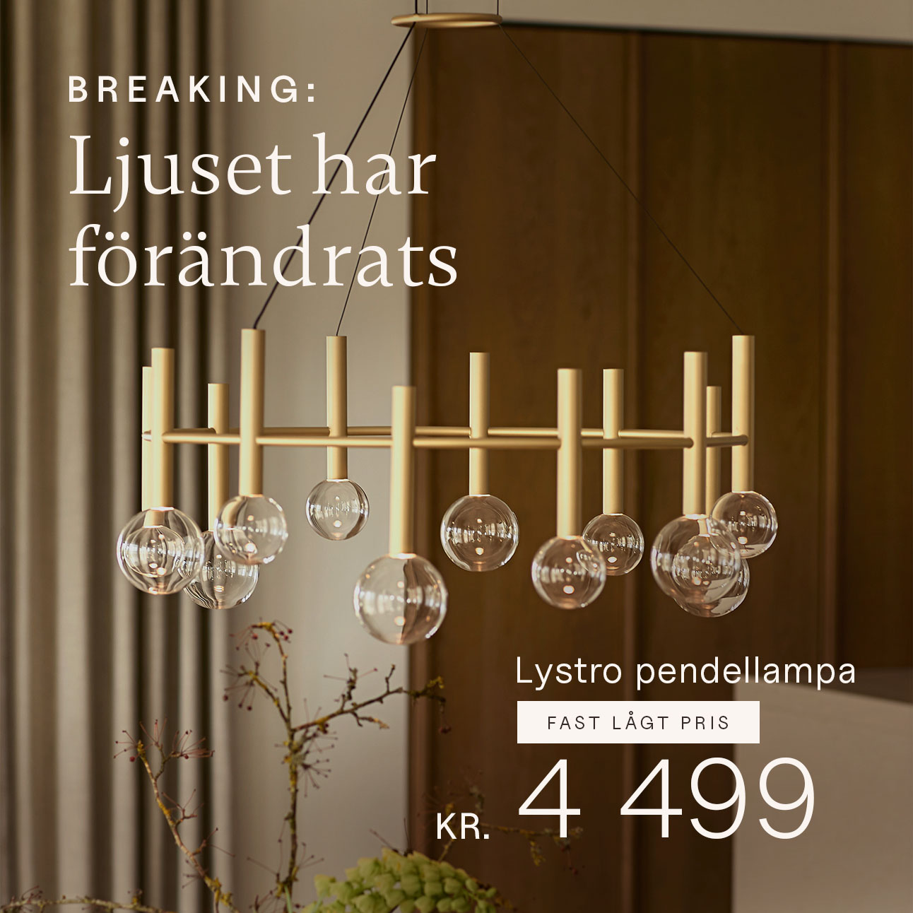 Rund vägglampa som hänger på väggen