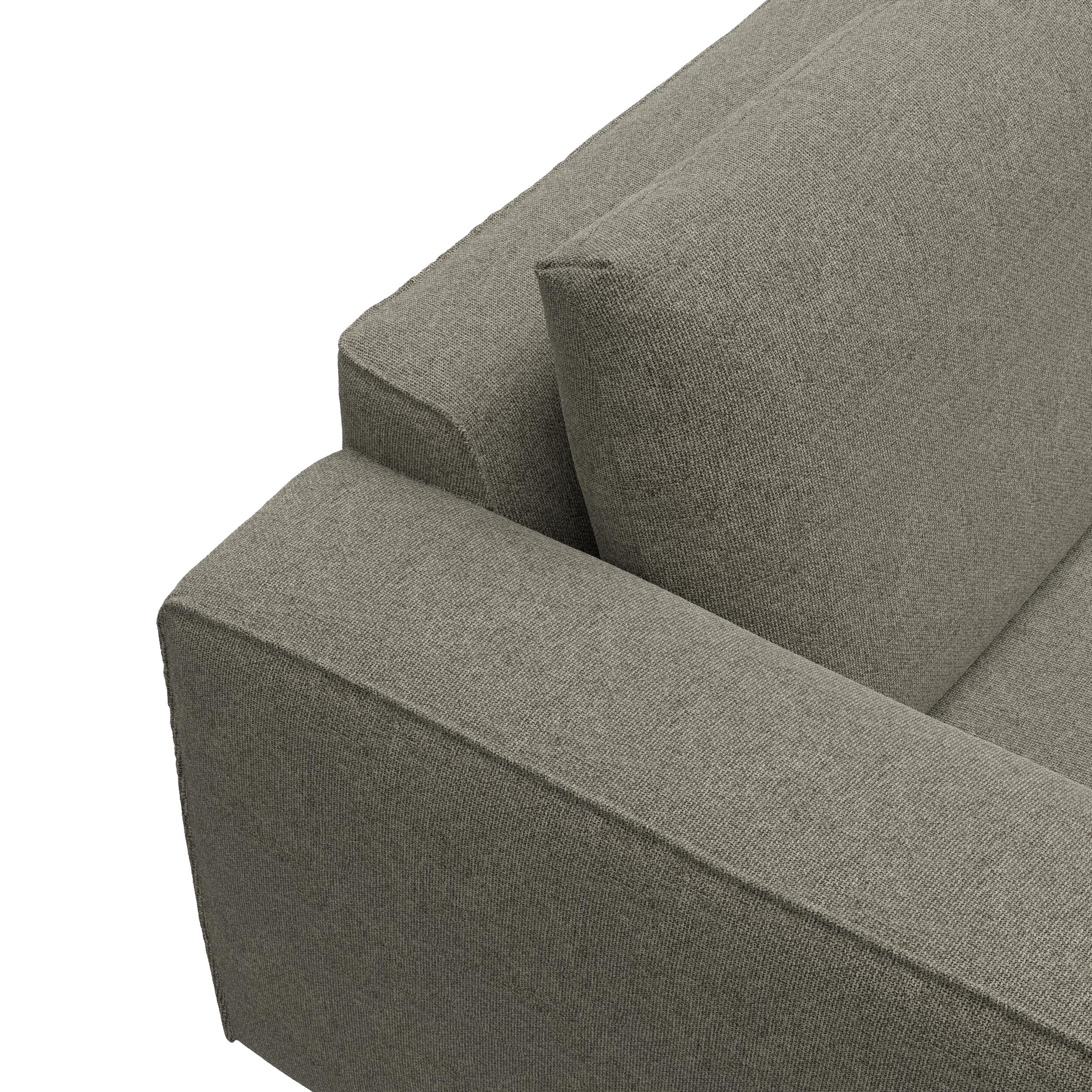 Nyland högervänd hörnsoffa med puffavslutning 