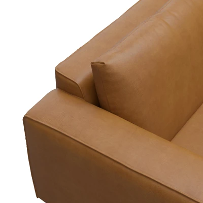 Nyland högervänd hörnsoffa med puffavslutning