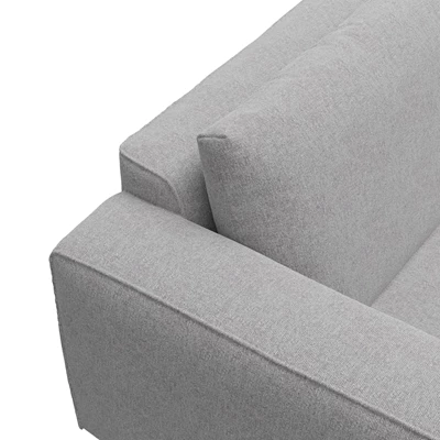 Nyland högervänd hörnsoffa med puffavslutning