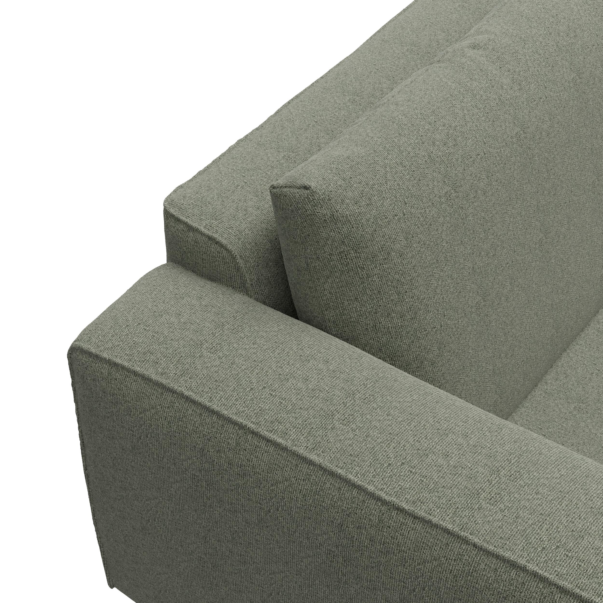 Nyland högervänd hörnsoffa med puffavslutning 