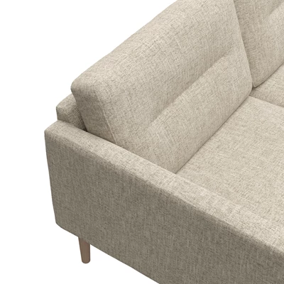 Larvik högervänd hörnsoffa med puffavslutning