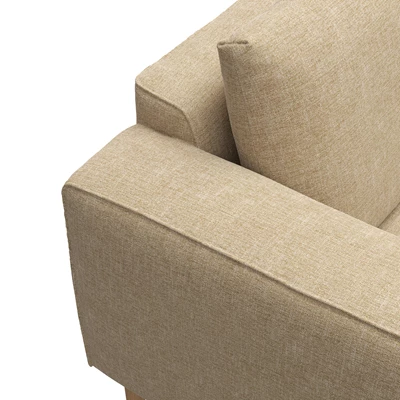 Nyland högervänd hörnsoffa med puffavslutning