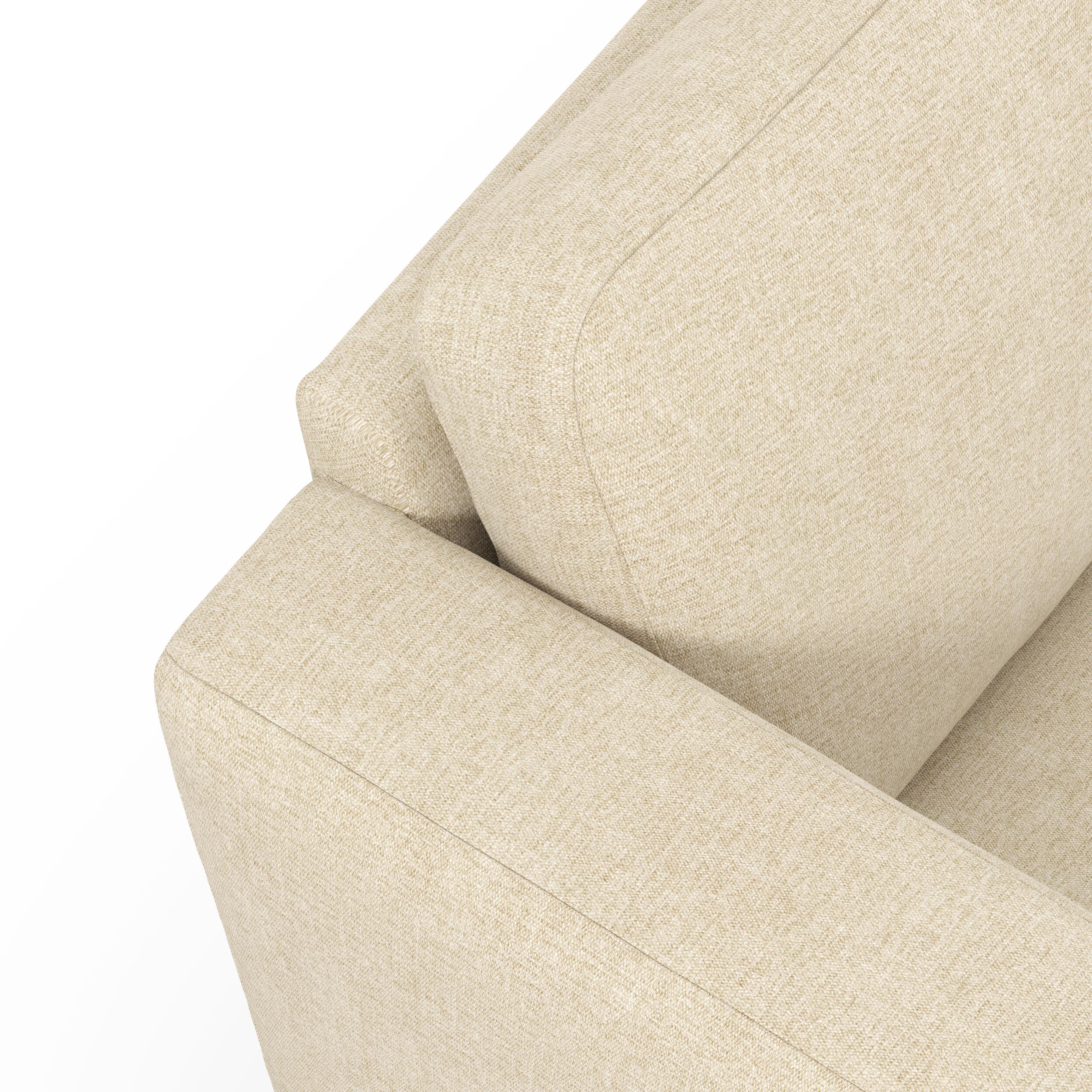 Lean högervänd hörnsoffa med puffavslutning 