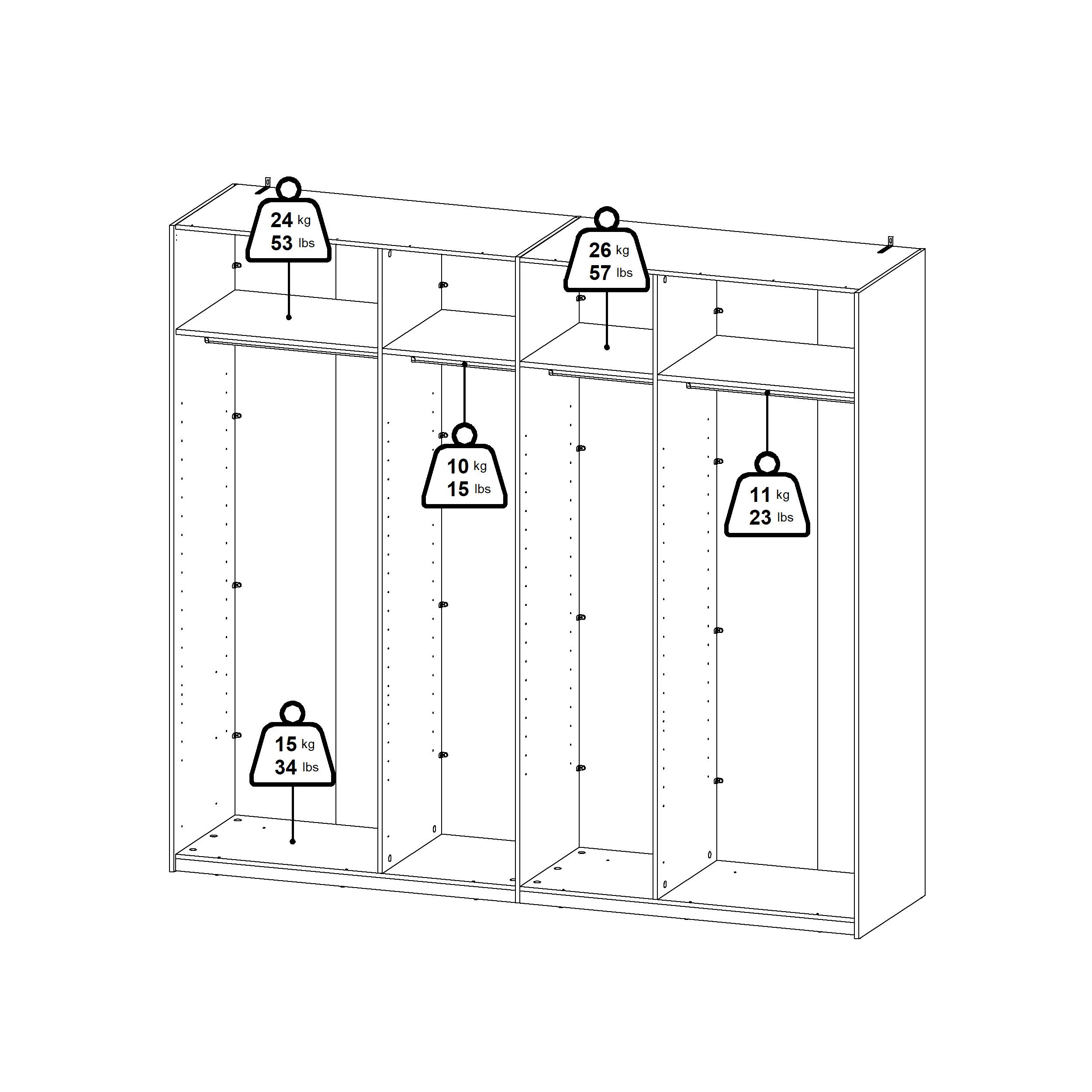 Galena L Garderob 245 x 220 x 63 cm 