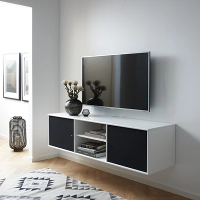 Mistral AV TV-skåp med 2 dörrar vit/svart