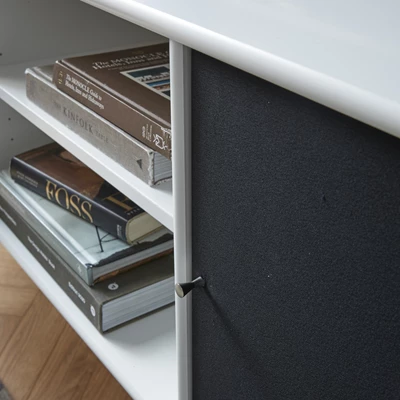 Mistral AV TV-skåp med 2 dörrar vit/svart