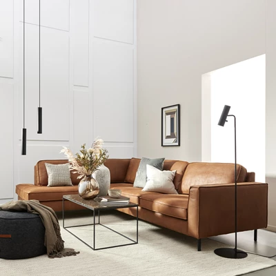 Scott vänstervänd hörnsoffa med puffavslutning