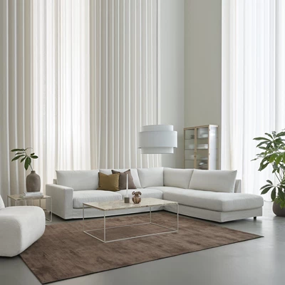 Norsberg vänstervänd hörnsoffa med puffavslutning