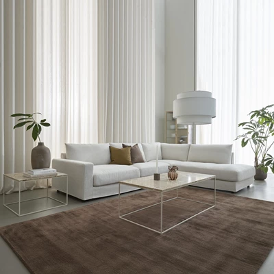 Norsberg vänstervänd hörnsoffa med puffavslutning