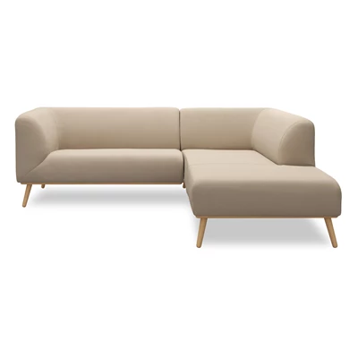 Land högervänd hörnsoffa med puffavslutning