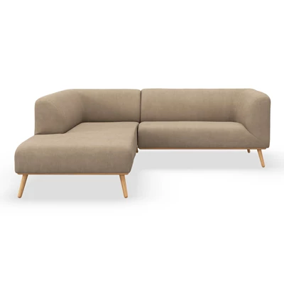 Land vänstervänd hörnsoffa med puffavslutning