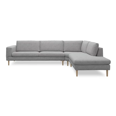 Nyland högervänd hörnsoffa med puffavslutning