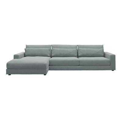 Halmstad vänstervänd soffa med schäslong